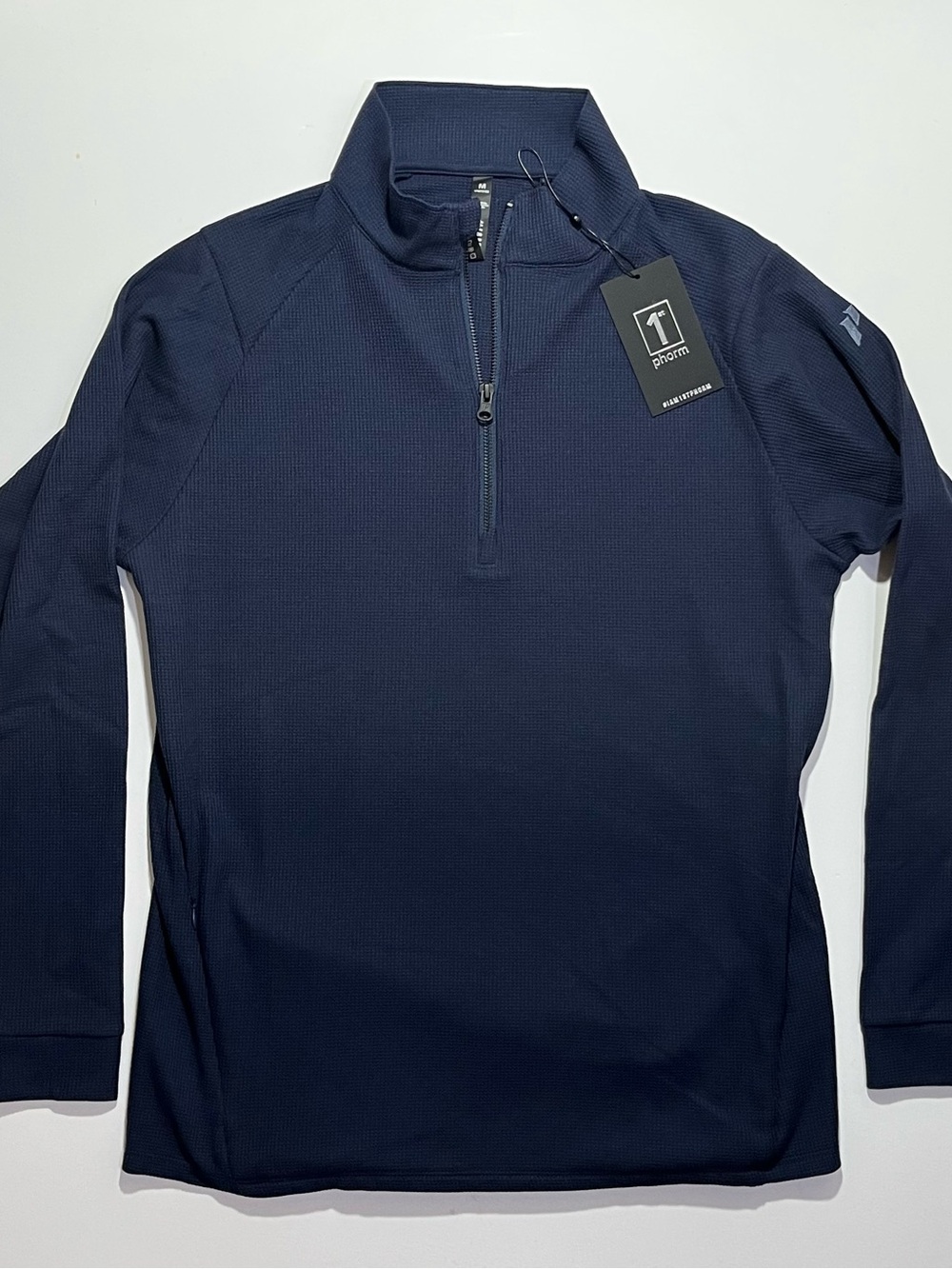 NEW 1st Phorm 1/4 Zip Waffle Pullover, Men’s Medium, Navy, Mid Weight